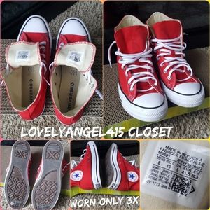 Men's Red High Top Converse (Chucks) *Like New*